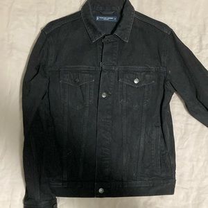 Everlane black denim jacket - organic cotton, medium